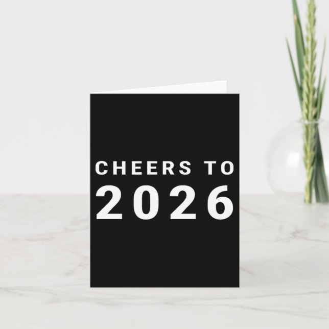 Cheers To 2026 Minimalist New Year  Kort (Framsida)