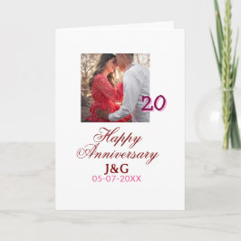 Cheers to 20 Years happy anniversary add photo dat Kort