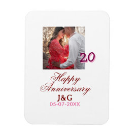 Cheers to 20 Years happy anniversary add photo dat Magnet