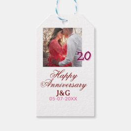 Cheers to 20 Years happy anniversary add photo dat Presentetikett