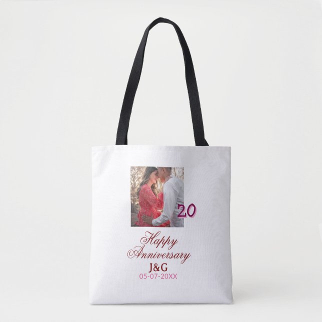 Cheers to 20 Years happy anniversary add photo dat Tygkasse (Framsida)