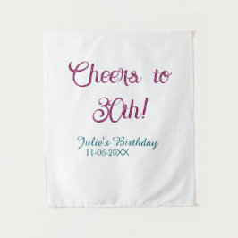 Cheers to 30th birthday name date mauve blue elega