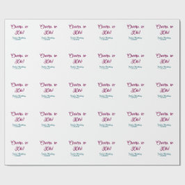 Cheers to 30th birthday name date mauve blue elega presentpapper
