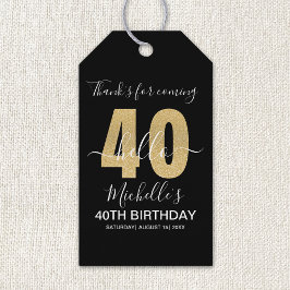 Cheers to 40! Elegant 40th Birthday with Golden Presentetikett