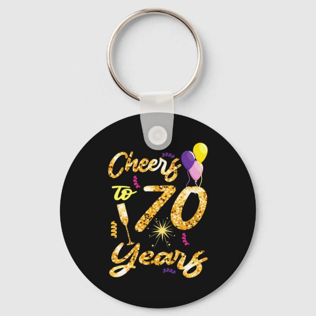 Cheers To 70 Years 1951 70th Birthday Gift  Nyckelring (Framsida)