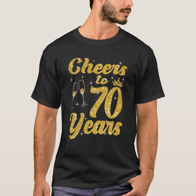 Cheers to 70 Years Old Queen Cute 70th Birthday Pa T Shirt (Framsida)