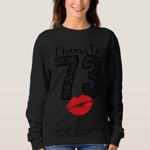 Cheers to 73 Years Läppar Grattis på födelsedagen T Shirt