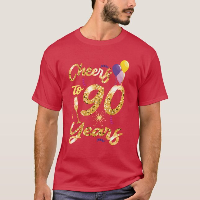 Cheers to 90 Years 1931 90Th Birthday Celebration  T Shirt (Framsida)