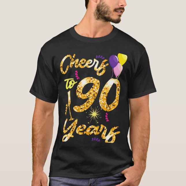Cheers To 90 Years 1931 90th Birthday Celebration  T Shirt (Framsida)