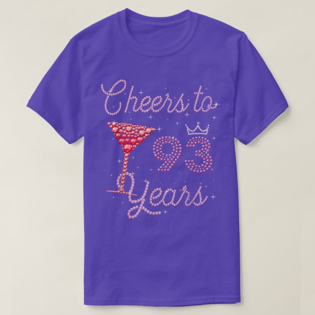 Cheers to 93 Years 93rd Birthday 93 Years Old Bday T Shirt (Design framsida)
