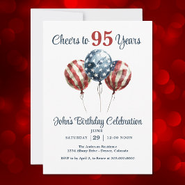 Cheers to 95 Years Birthday Party Invitation Inbjudningar