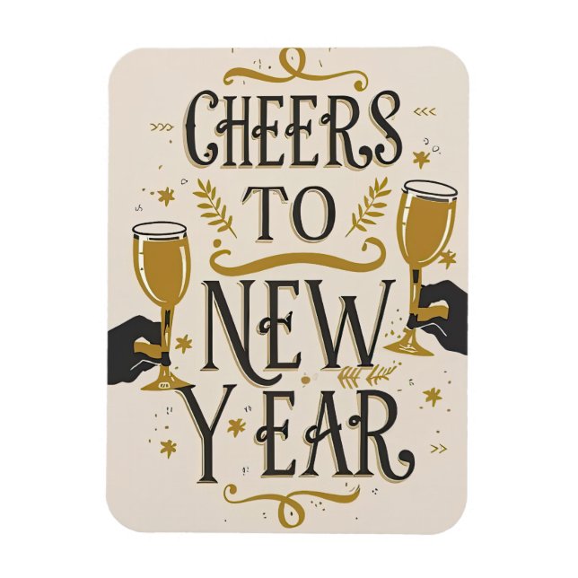 Cheers to a new year magnet (Vertikal)