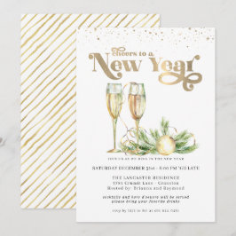 Cheers to a New Year | Mousserande Champagne Inbjudningar