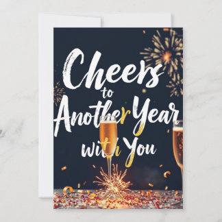 Cheers to Another Year with You New Year Card Kort