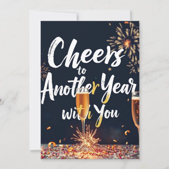 Cheers to Another Year with You New Year Card Kort (Framsida)