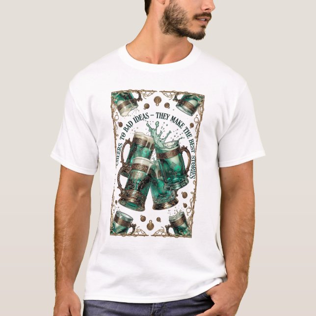 Cheers to Bad Ideas Tankards Graphic Tee (Framsida)