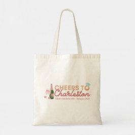"Cheers to Charleston" Tote Bag Tygkasse
