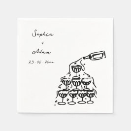 Cheers to love Hand Drawn Wedding Pappersservett