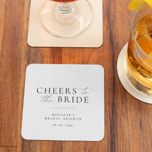 Cheers to the Bride Möhippa för Elegant-skript Underlägg Papper Kvadrat
