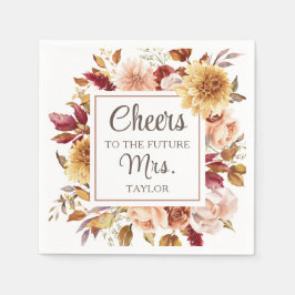 Cheers to the future Mrs. Fall Blommigt Möhippa Pappersservett