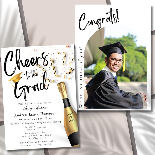 Cheers to the Grad Studentfest Notification Inbjudningar (Skapare uppladdad)