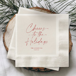 Cheers to the Holidays Ivory Personalized Pappersservett