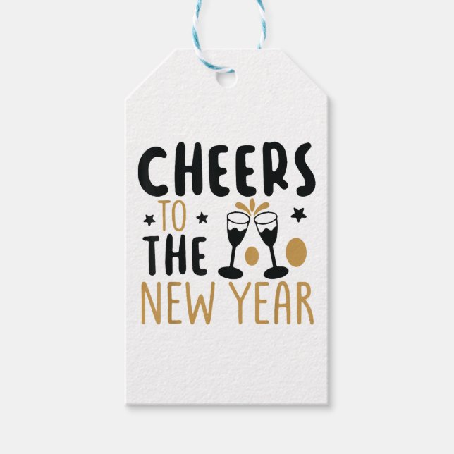 Cheers to the New Year 2025 Countdown Vin Drinkin Presentetikett (Framsidan)