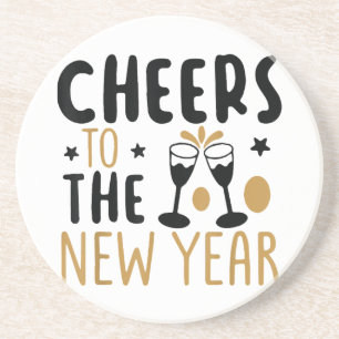 Cheers to the New Year 2025 Countdown Vin Drinkin Underlägg