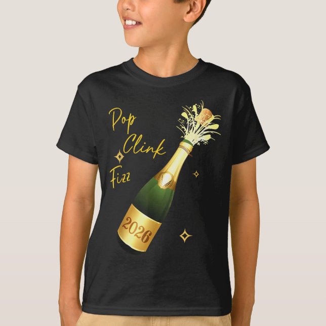 Cheers To The New Year 2026 Champagne Drinking Par T Shirt (Framsida)