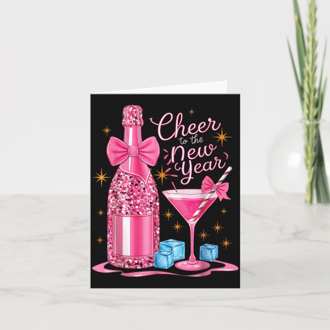 Cheers To The New Year 2026 Champagne New Years Ev Kort (Framsida)