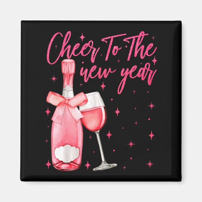 Cheers To The New Year 2026 Champagne New Years Ev Magnet (Framsidan)