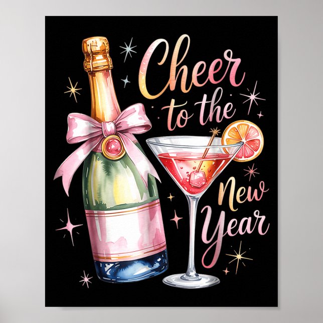 Cheers To The New Year 2026 Champagne New Years Ev Poster (Framsidan)
