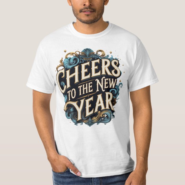 Cheers to the New Year Champagne T Shirt (Framsida)