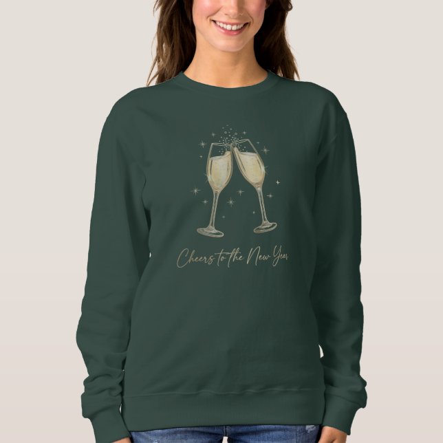 Cheers to the New Year Elegant Champagne Glasses T Shirt (Framsida)