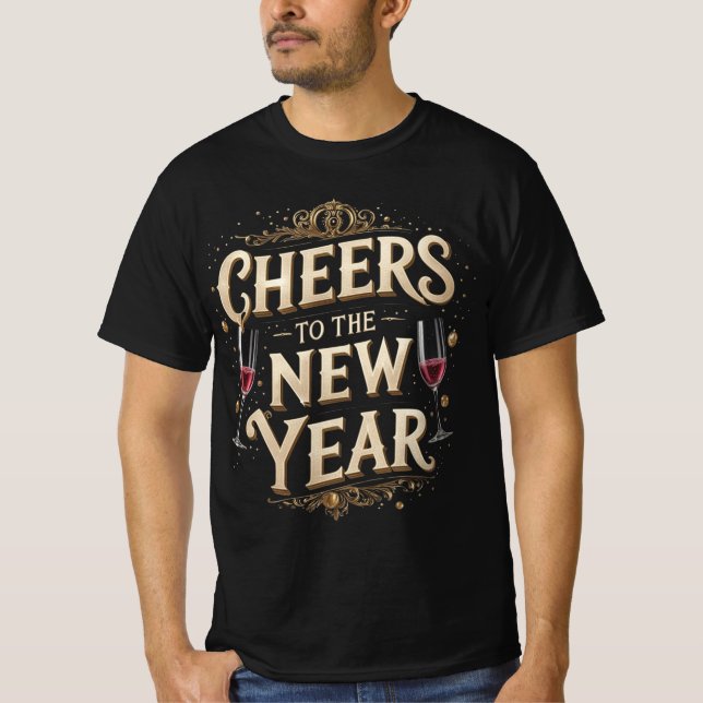 Cheers to the New Year Graphic T Shirt (Framsida)