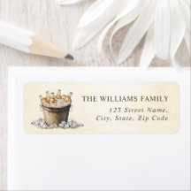 Cheers to the New Year Party Return Address Label