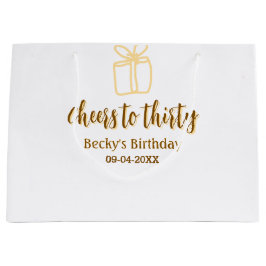 Cheers to thirty yellow brown birthday pastel gift