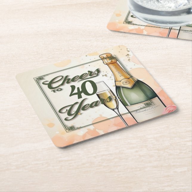 Cheers to Years Party Underlägg Papper Kvadrat (Vinklad)