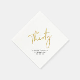 Cheers trettio | Modern Vuxen 30års födelsedag Par Pappersservett