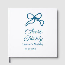Cheers twenty blue birthday bow name date boho ret