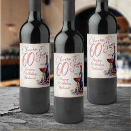Cheers Vin 60:e födelsedagen Vinflaska Etikett