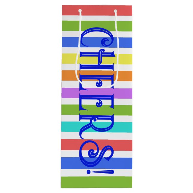 CHEERS! Vin-säck med färglöst stripe (Framsidan)