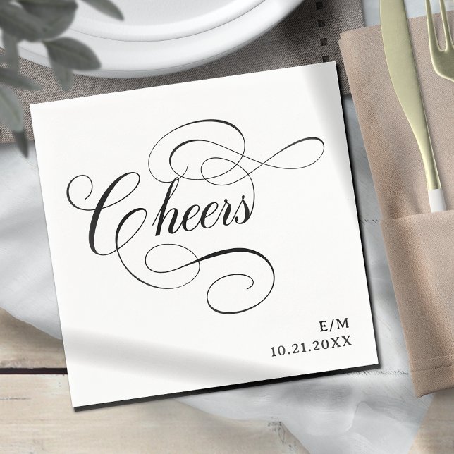 Cheers | Vintage Calligraphy Script Personligt brö Pappersservett (Skapare uppladdad)