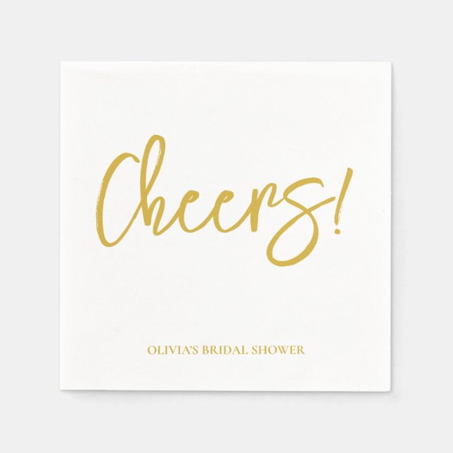 Cheers Wedding Napkins with Rustic Hand Lettering Pappersservett (Framsidan)
