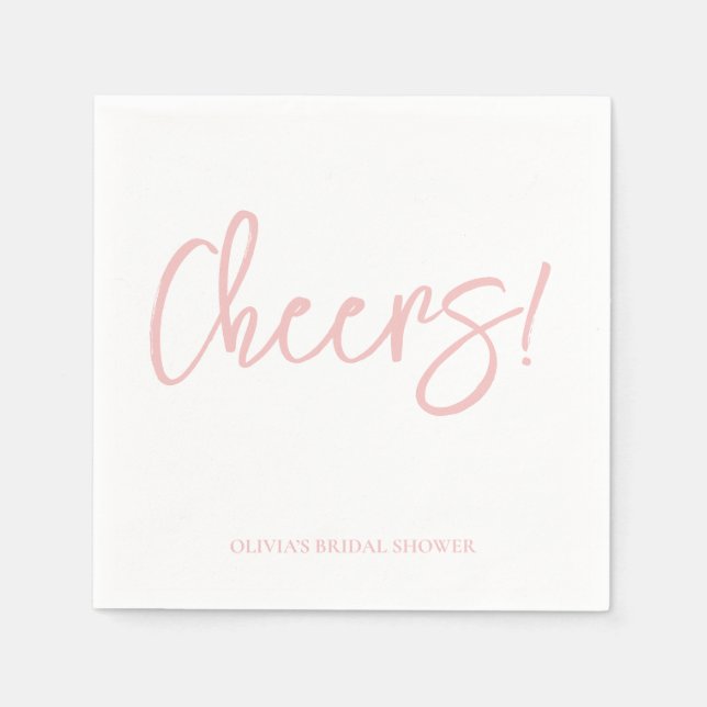 Cheers Wedding Napkins with Rustic Hand Lettering Pappersservett (Framsidan)