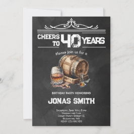 Cheers Whiskey vuxna födelsedagsfest inbjudan