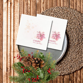 Cheers Winter Rosa snowflake poinsettia Pappersservett