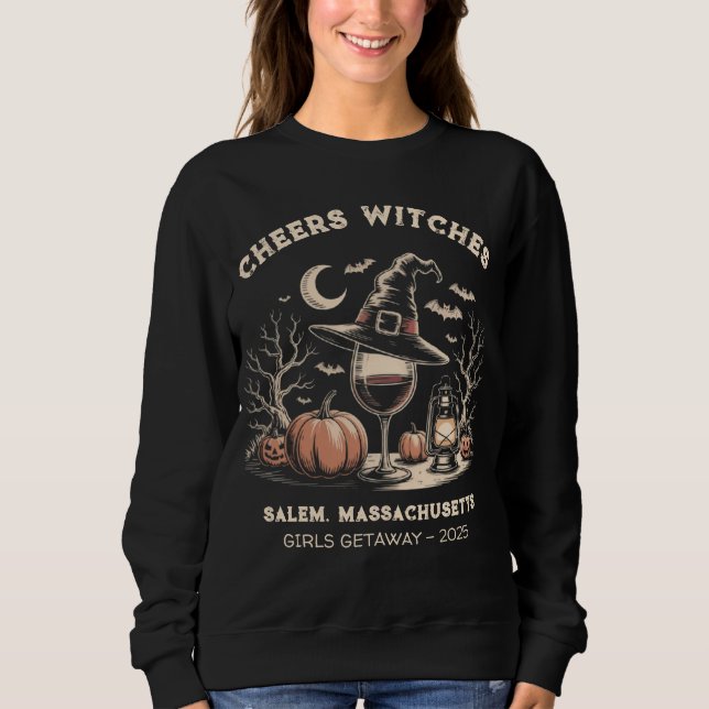 Cheers, Witches Anpassningsbar Salem Halloween Res T Shirt (Framsida)