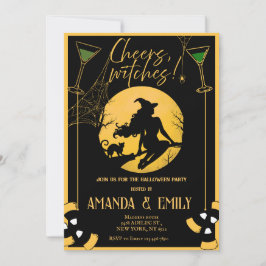 Cheers, Witches Girls Night Party Halloween Inbjudningar