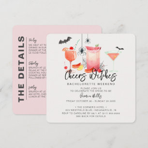 Cheers Witches Halloween Bachelorette Helg Inbjudningar